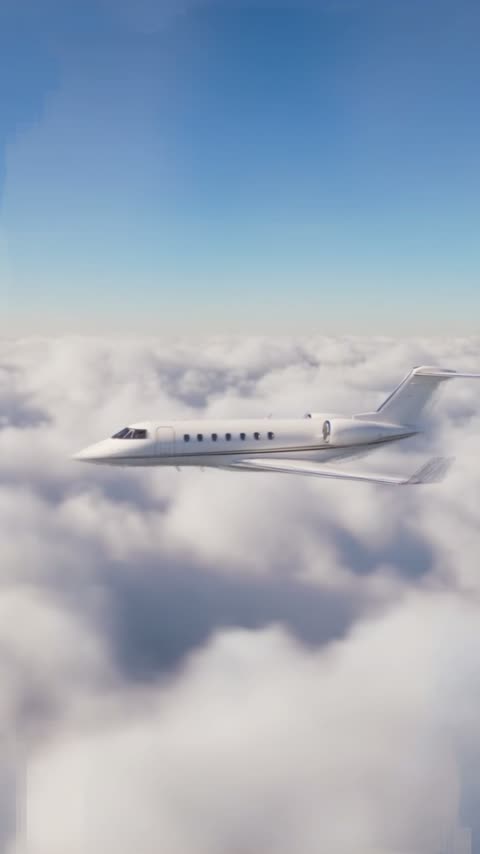 3D animated scene above the clouds